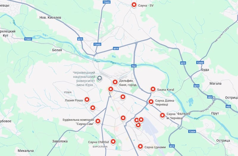 Популярні сауни в Чернівцях