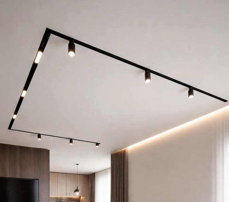 Натяжна стеля з трековим освітленням